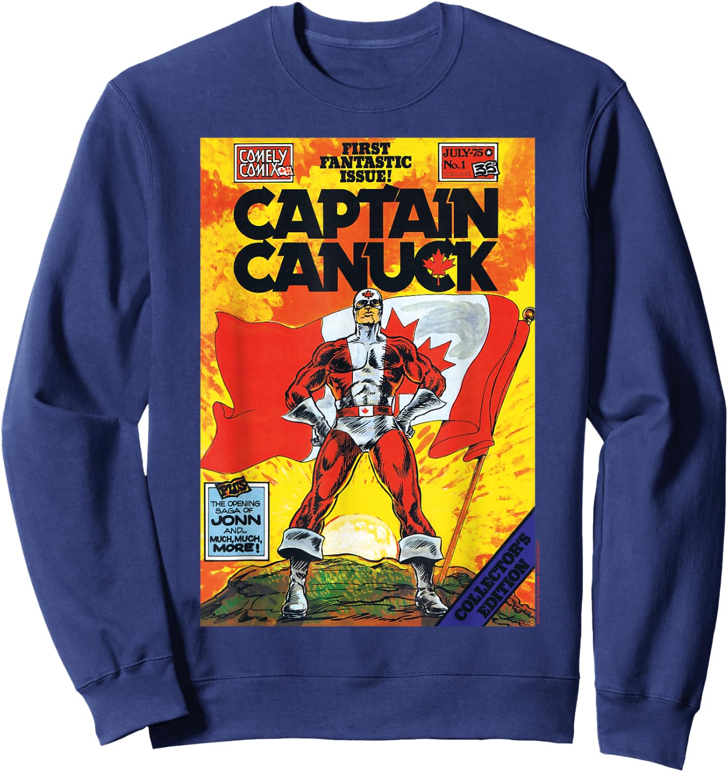 Classic Captain Canuck Issue #1 Cover Sweatshirt - Sweatshirt | Navy