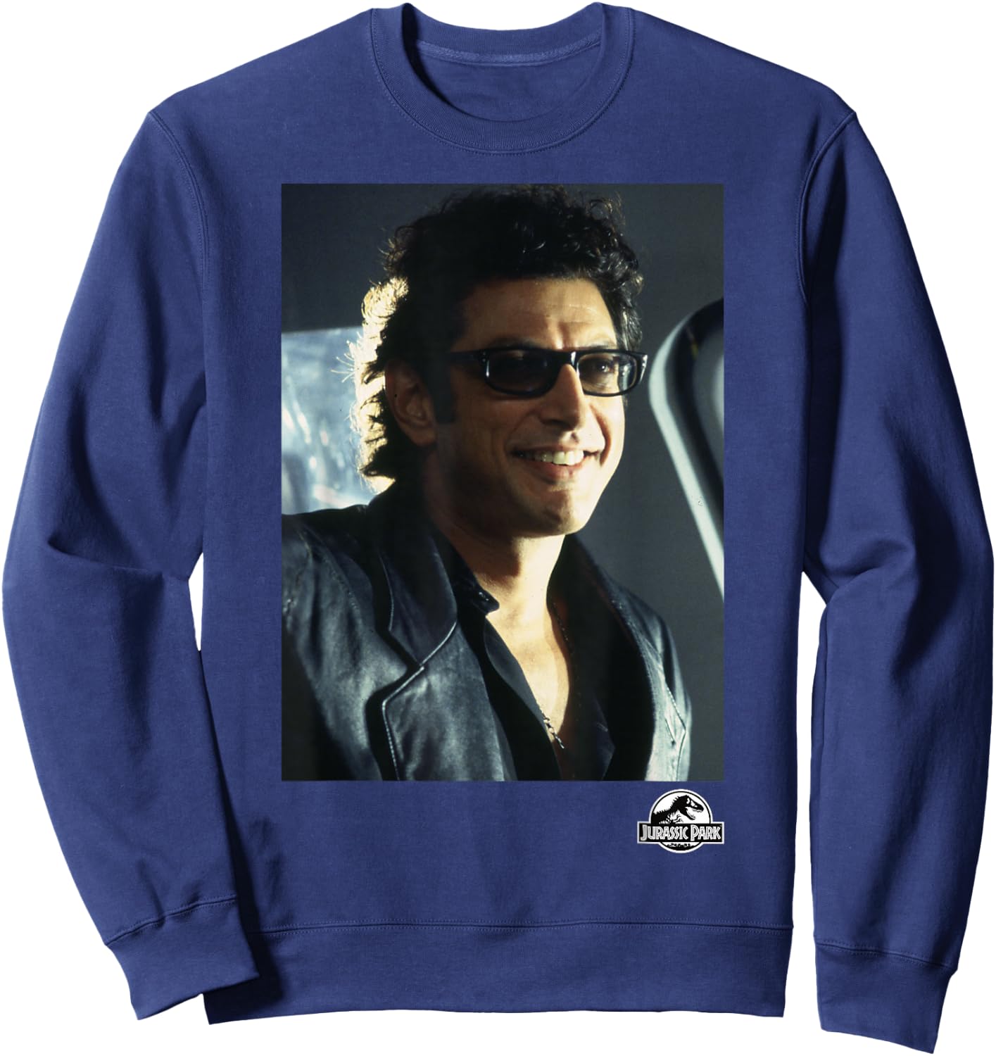 Jurassic Park Ian Malcom Deceptive Smile Photograph Poster Sweatshirt - Sweatshirt | Navy