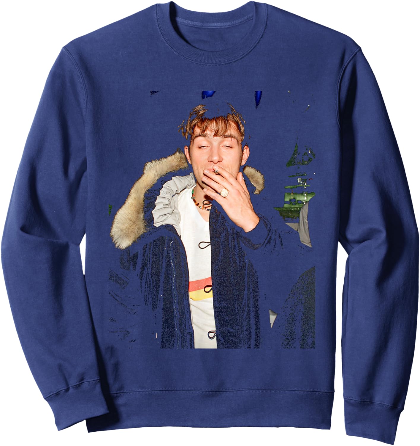 Damon Albarn Blur Singer at Brit Awards 1997 Song 2 Parklife Sweatshirt - Sweatshirt | Navy