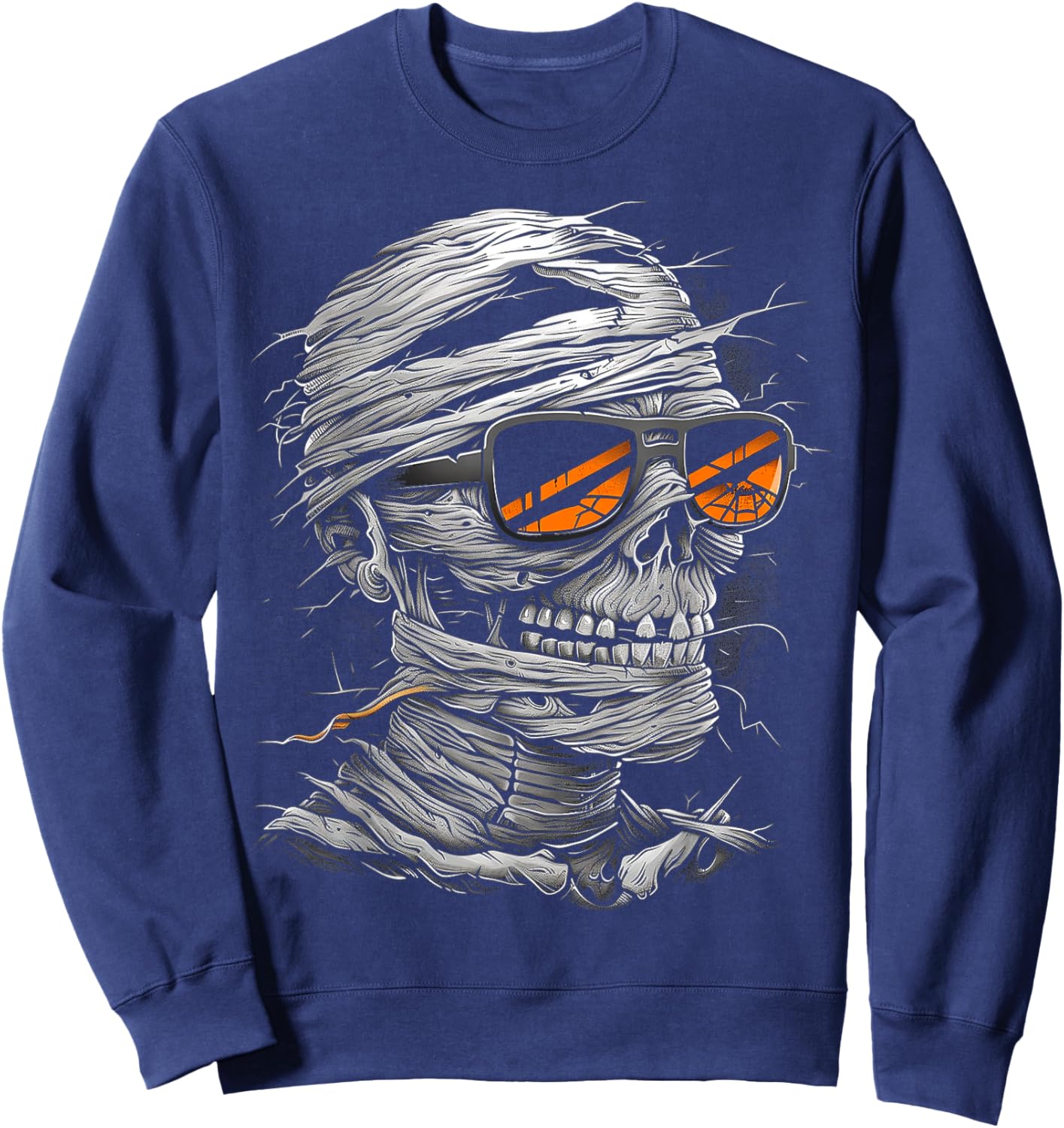 Mummy Costume Halloween Graphic Art Mummy Sweatshirt - Sweatshirt | Navy