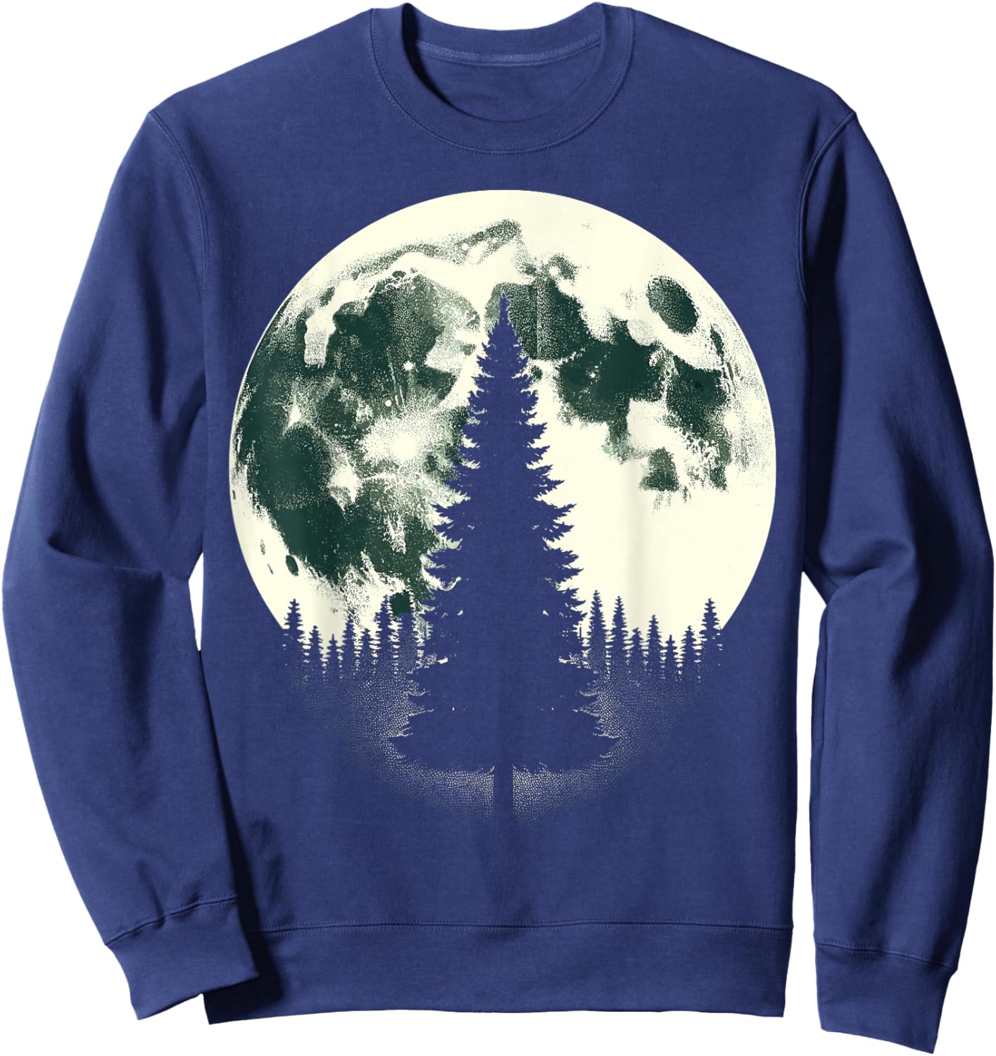 Moon Nature Forest Trees Outdoor Sweatshirt - Sweatshirt | Navy