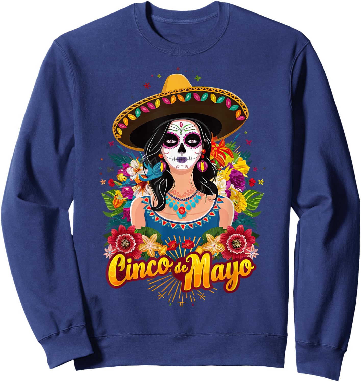 Cinco De Mayo Girl Mexican Fiesta 5 De Mayo Sweatshirt - Sweatshirt | Navy