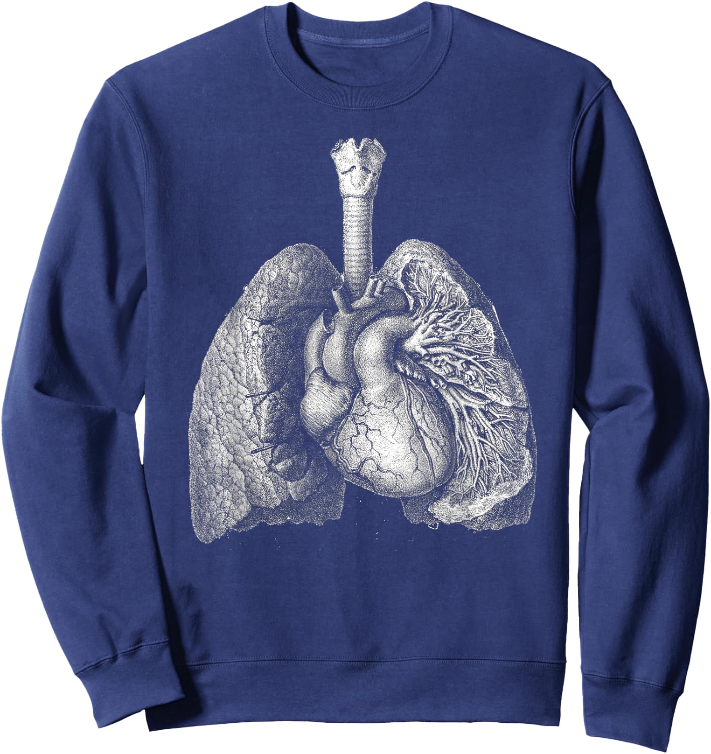 Human heart lungs Vintage medical anatomy Anatomical Lungs Sweatshirt - Sweatshirt | Navy