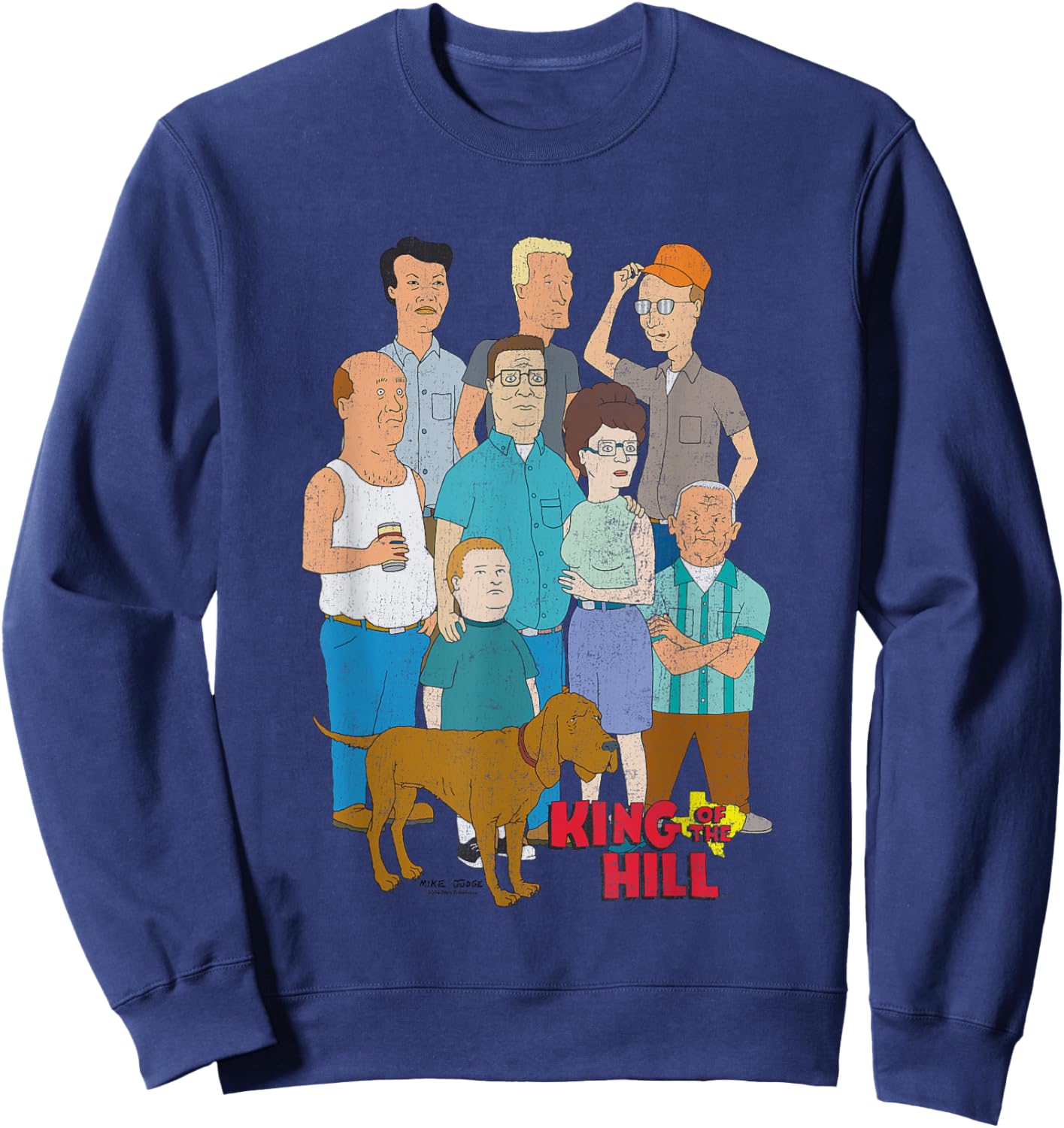 King of The Hill Iconic Characters Group Shot Retro Poster Sweatshirt - Sweatshirt | Navy