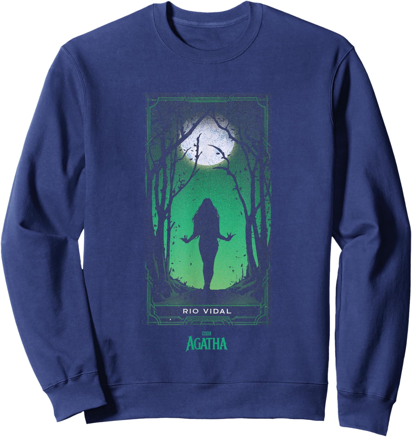Marvel Agatha All Along Green Rio Vidal Tarot Card Vintage Sweatshirt - Sweatshirt | Navy