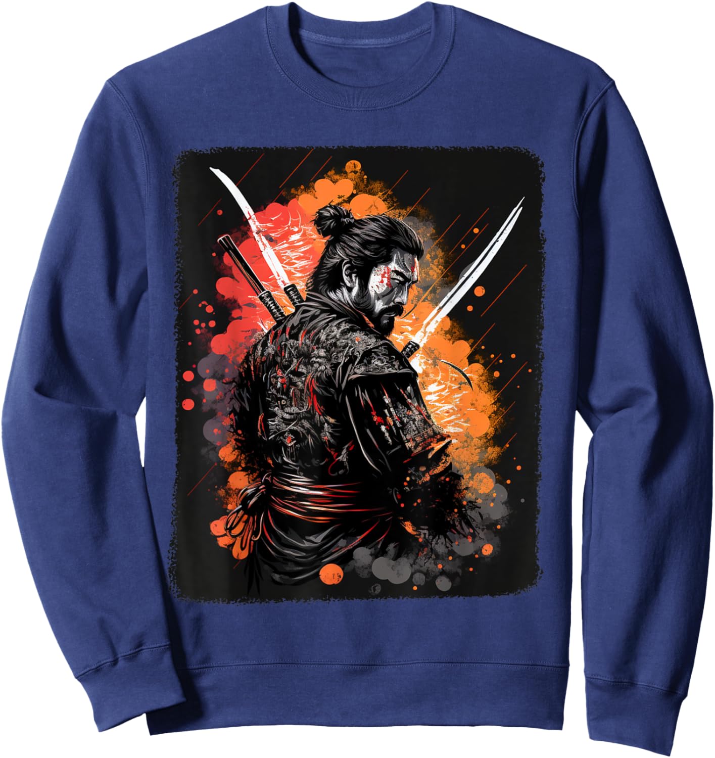 Samurai Warrior Bushido Code Japanese Swordsmen Fighter Sweatshirt - Sweatshirt | Navy