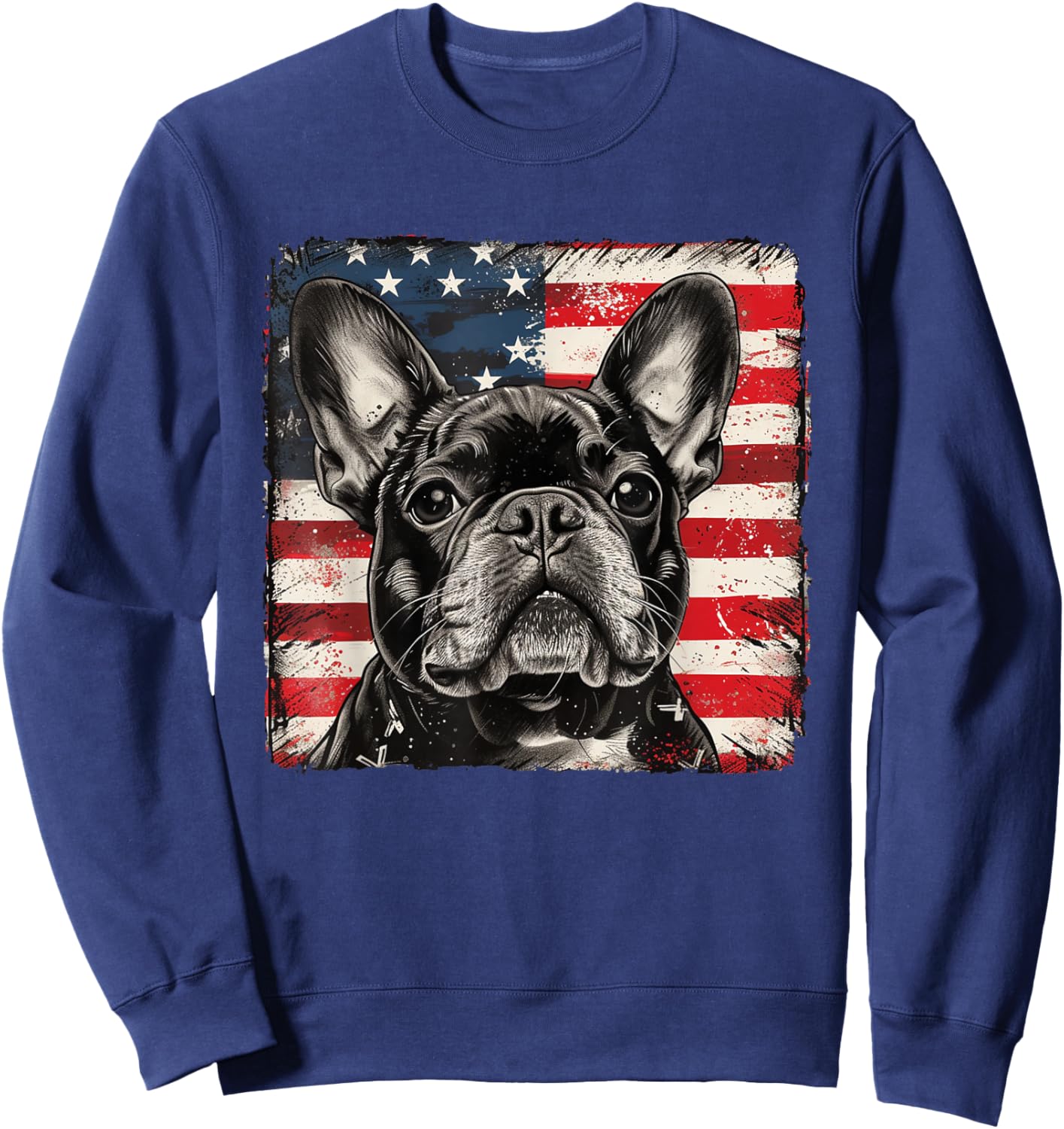 Frenchie Dog Patriotic 4th of July Gift Men Women Kids Sweatshirt - Sweatshirt | Navy
