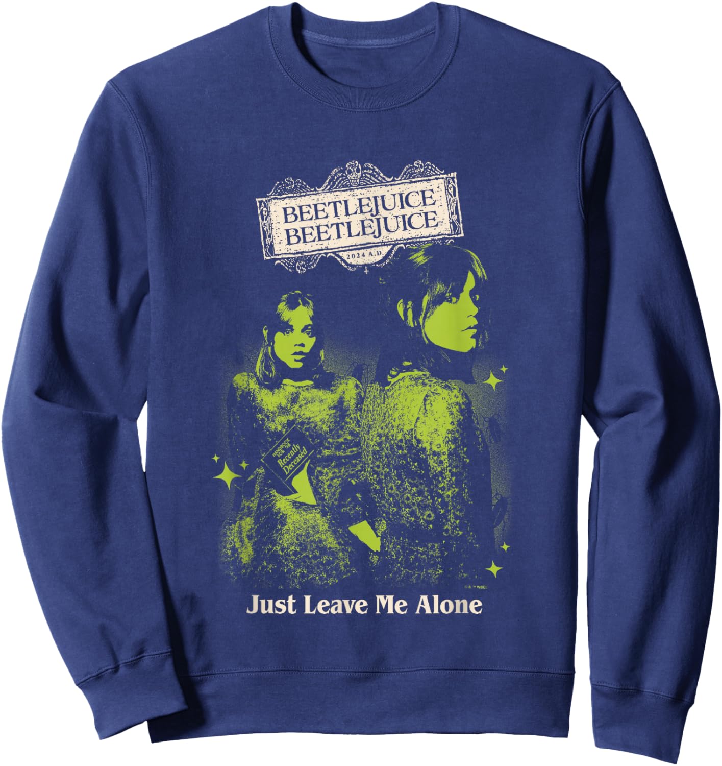 Beetlejuice Beetlejuice Just Leave Me Alone Astrid Vintage Sweatshirt - Sweatshirt | Navy
