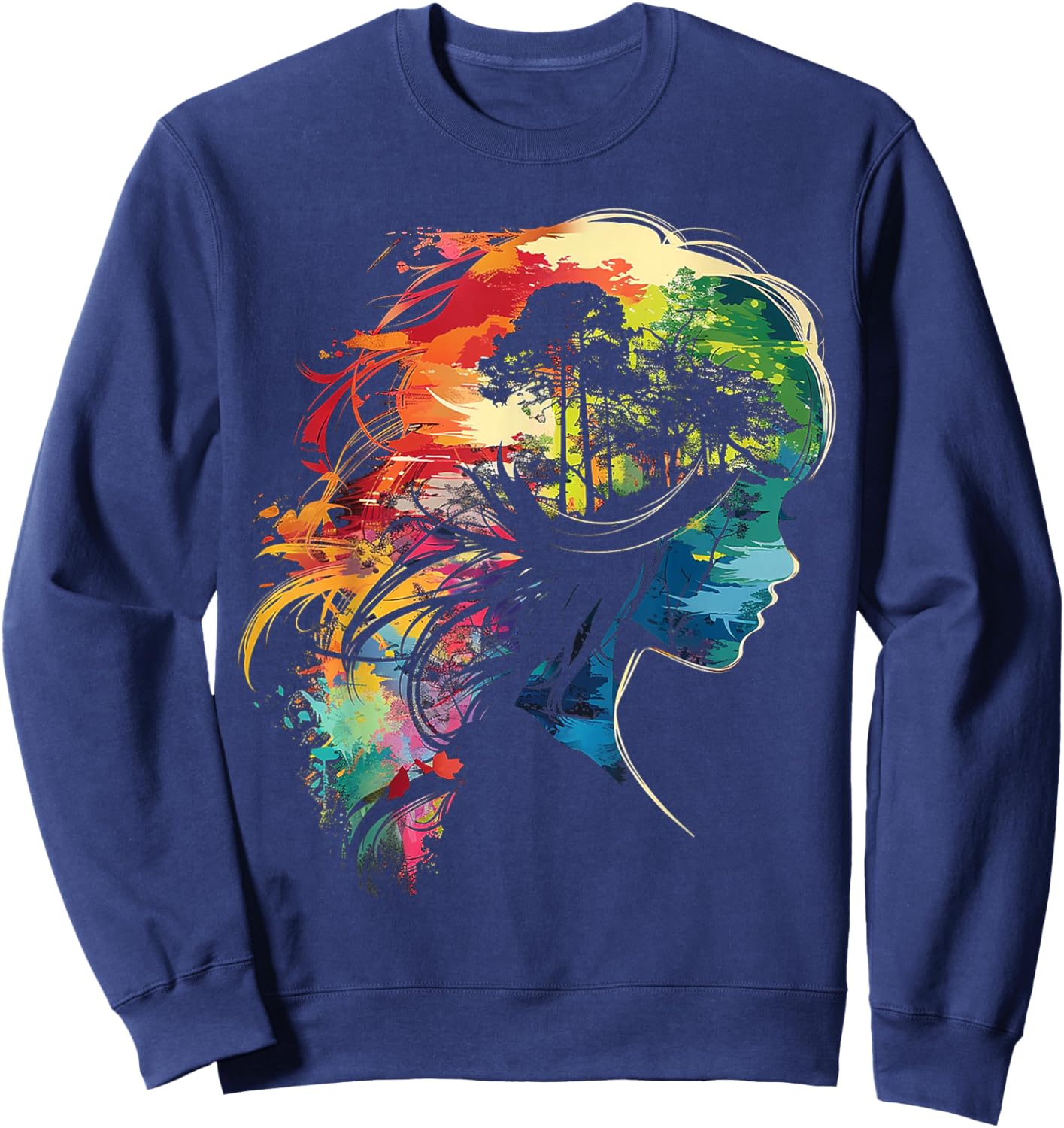 Anime Manga Motiv Bunte Illustration Anime Sweatshirt - Sweatshirt | Navy