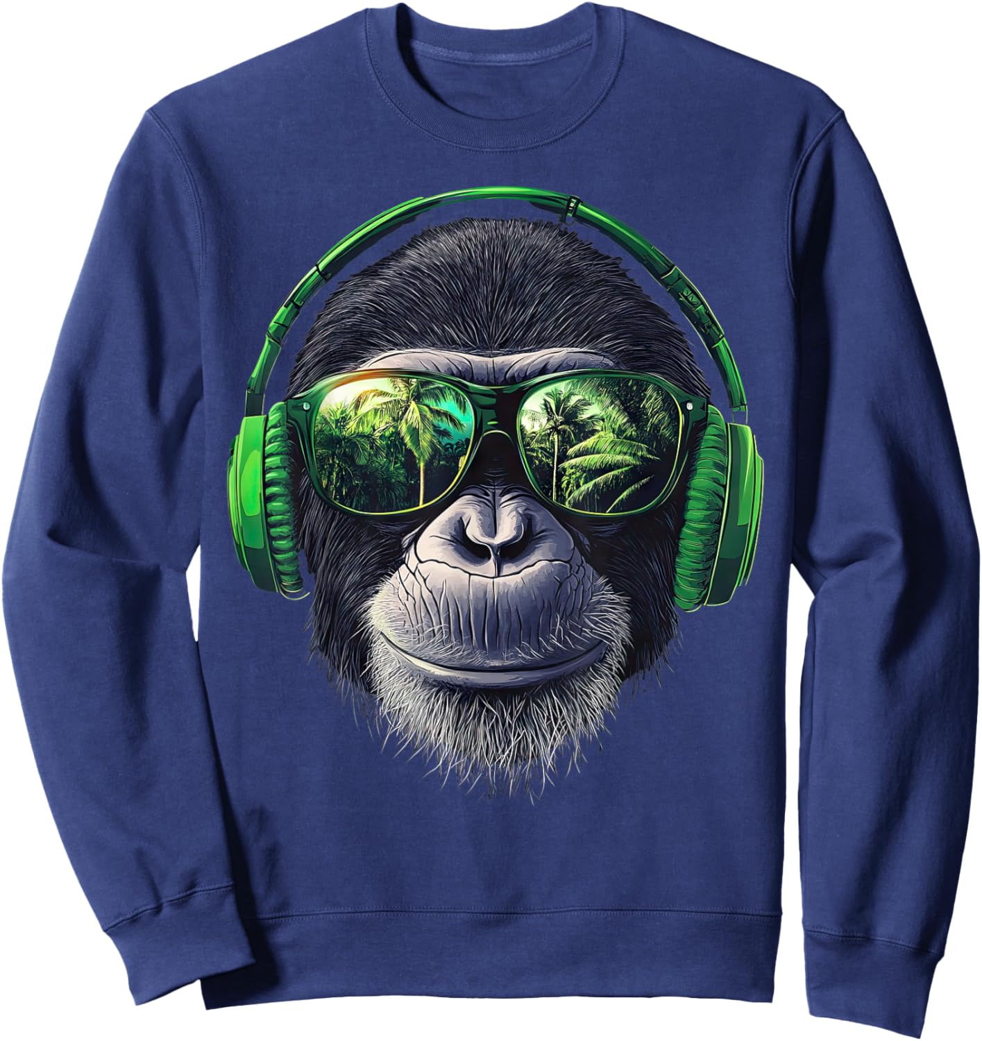 Funny Monkey with sunglasses cool Graffiti Urban art street Sweatshirt - Sweatshirt | Navy
