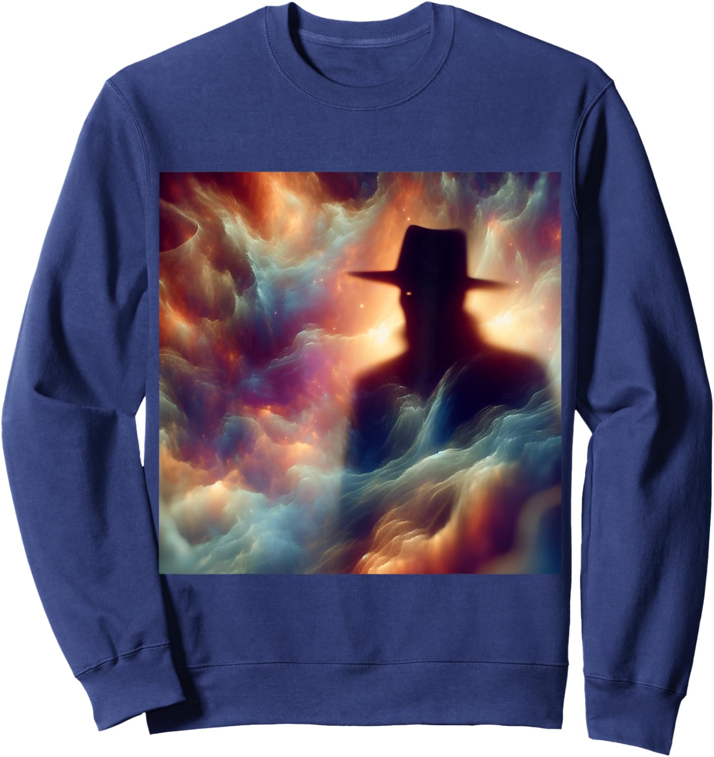 The Hat Man Shadow Person Nightmare Paranormal Horror Print Sweatshirt - Sweatshirt | Navy