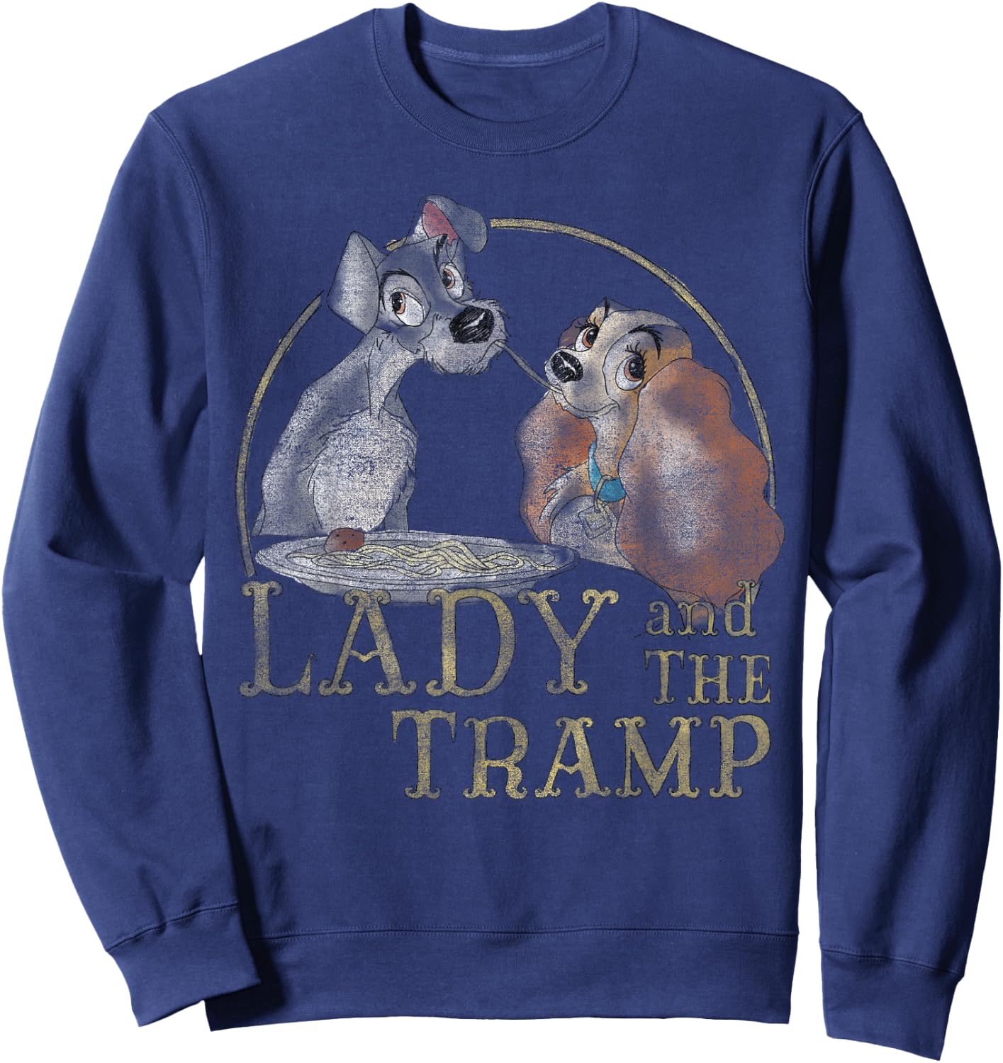 Disney The Lady and The Tramp Eating Spaghetti Sweatshirt - Sweatshirt | Navy