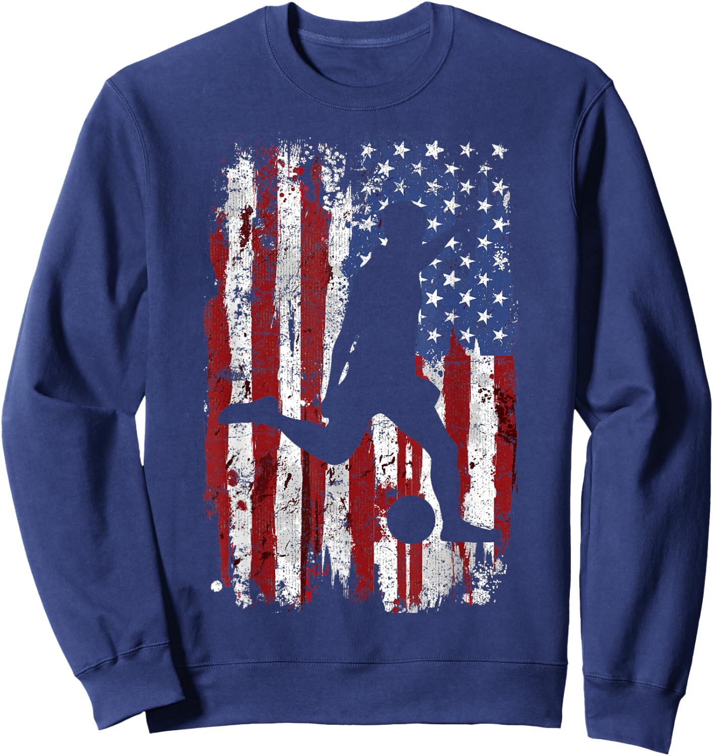 Soccer Vintage USA Flag Sweatshirt - Sweatshirt | Navy