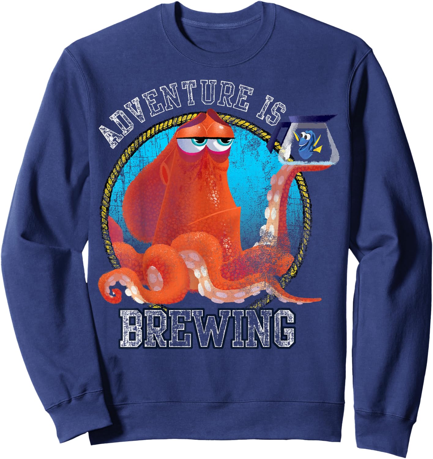 Disney Pixar Finding Dory Hank and Dory Adventure is Brewing Small Sweatshirt - Sweatshirt | Navy