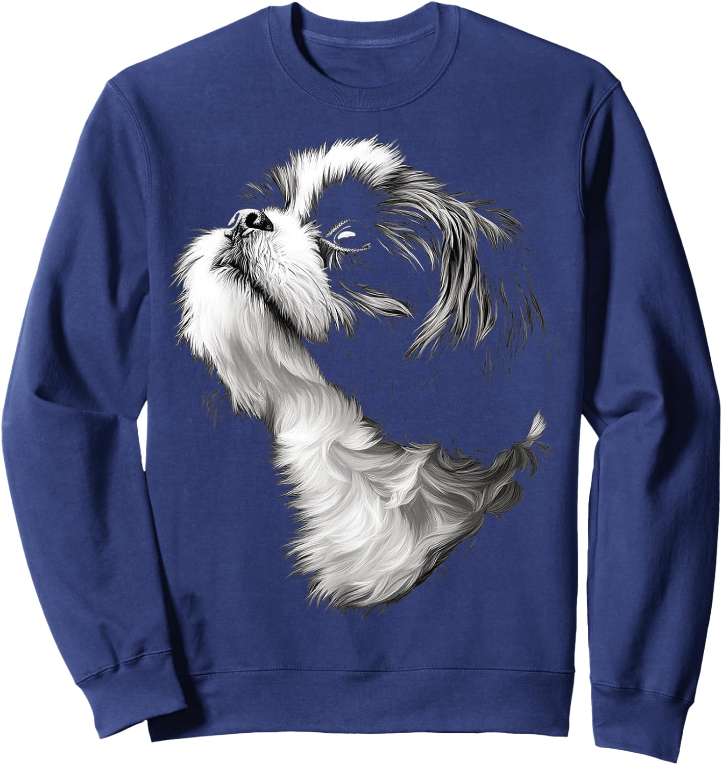 Shih Tzu Dog Graphic Pet Artwork Shih Tzu Sweatshirt - Sweatshirt | Navy