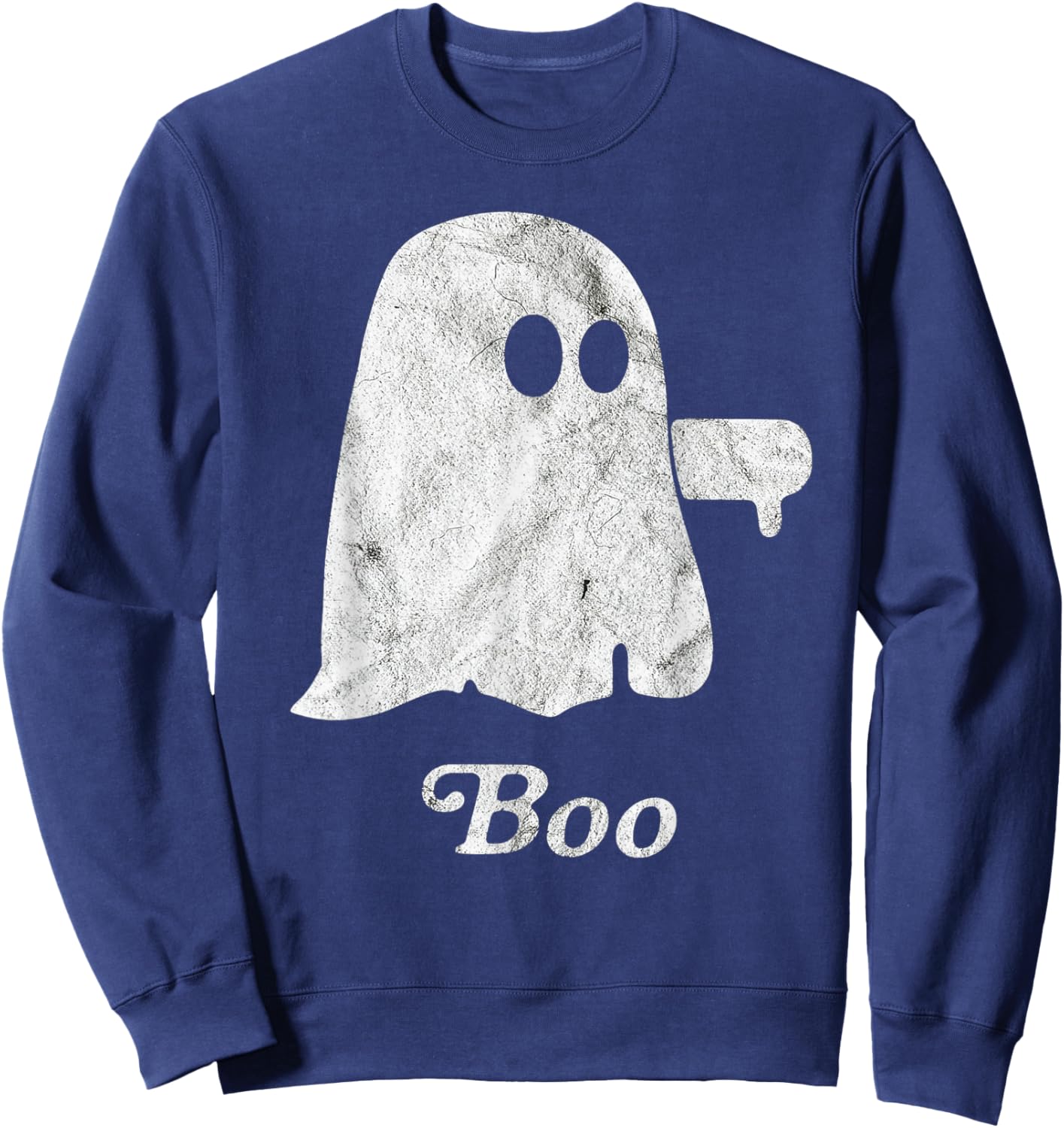 Boo Ghost Disapproval Ghost Halloween Funny Lazy Costume Sweatshirt - Sweatshirt | Navy