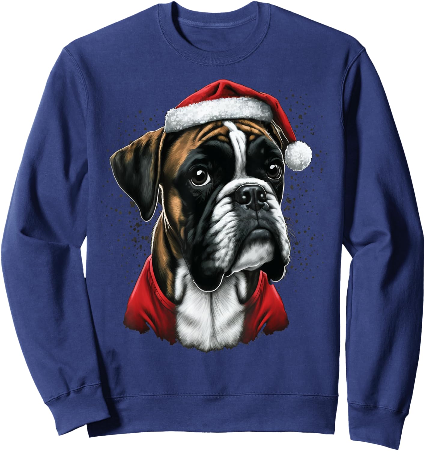 Xmas Boxer Dog Santa on Christmas Boxer Dog Men Women Kids Sweatshirt - Sweatshirt | Navy
