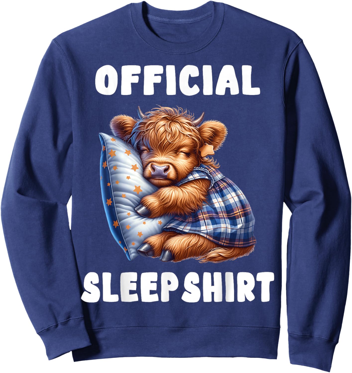 Highland_cow - Official Sleepshirt Pajamas Nightgown Sweatshirt - Sweatshirt | Navy