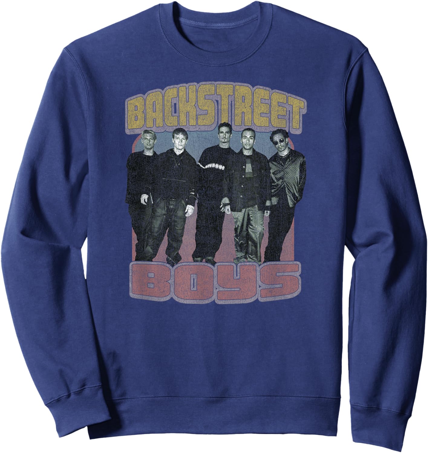 Backstreet Boys – Distressed Group Photo Sweatshirt - Sweatshirt | Navy