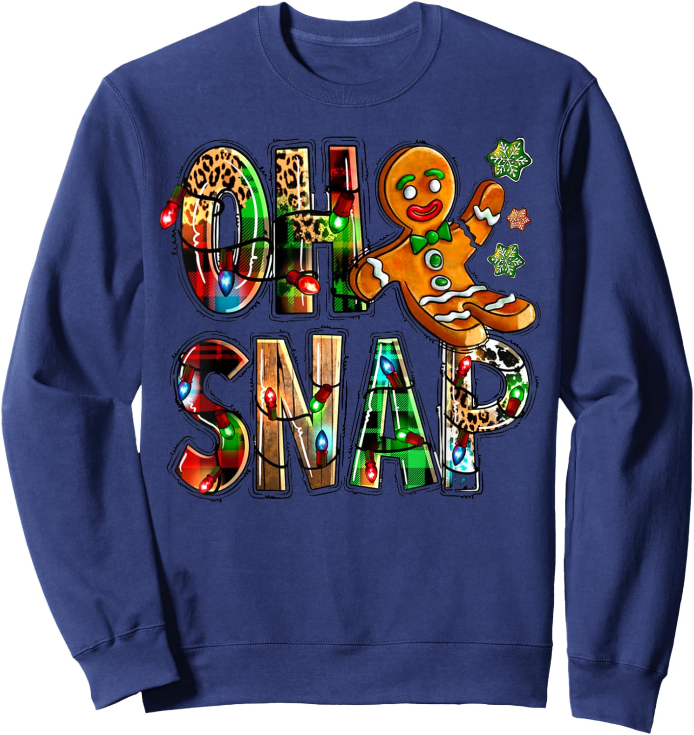 Oh Snap! Funny Gingerbread Man Cookie Christmas Sweatshirt - Sweatshirt | Navy