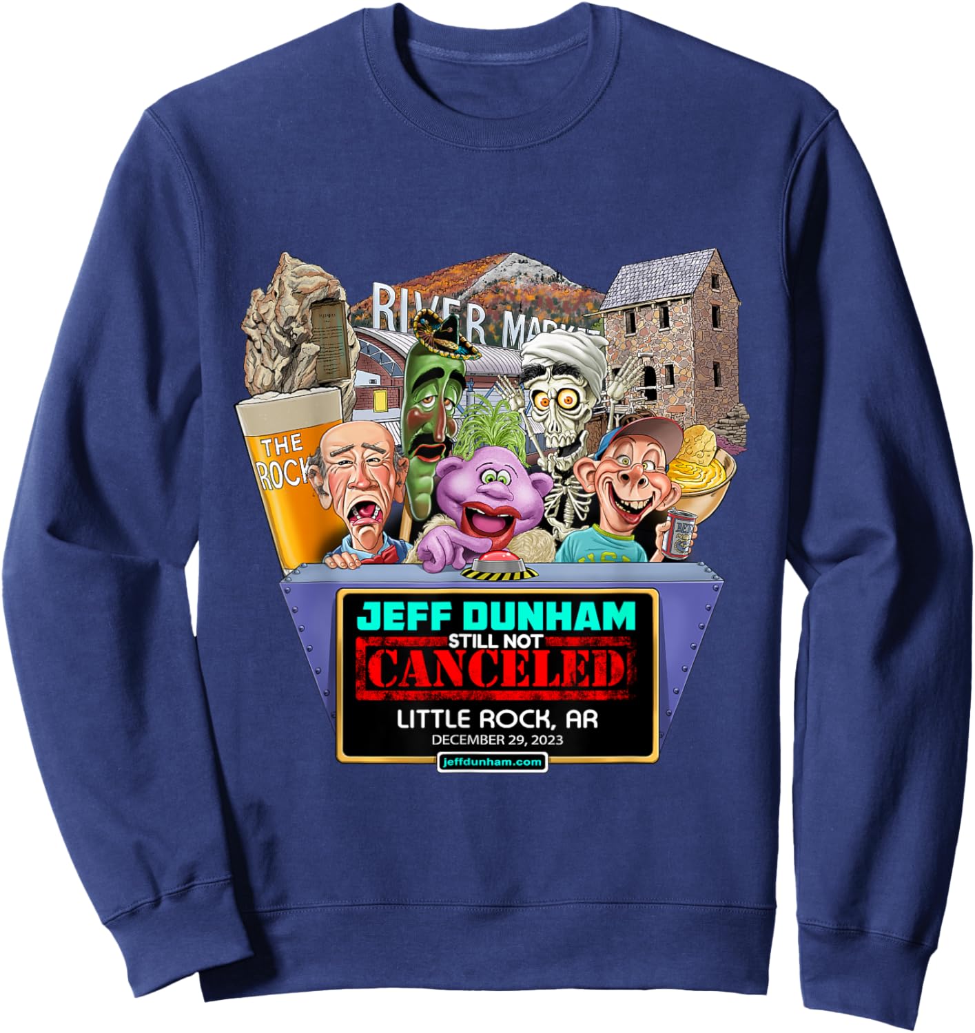 Jeff Dunham Little Rock, AR (2023) Sweatshirt - Sweatshirt | Navy