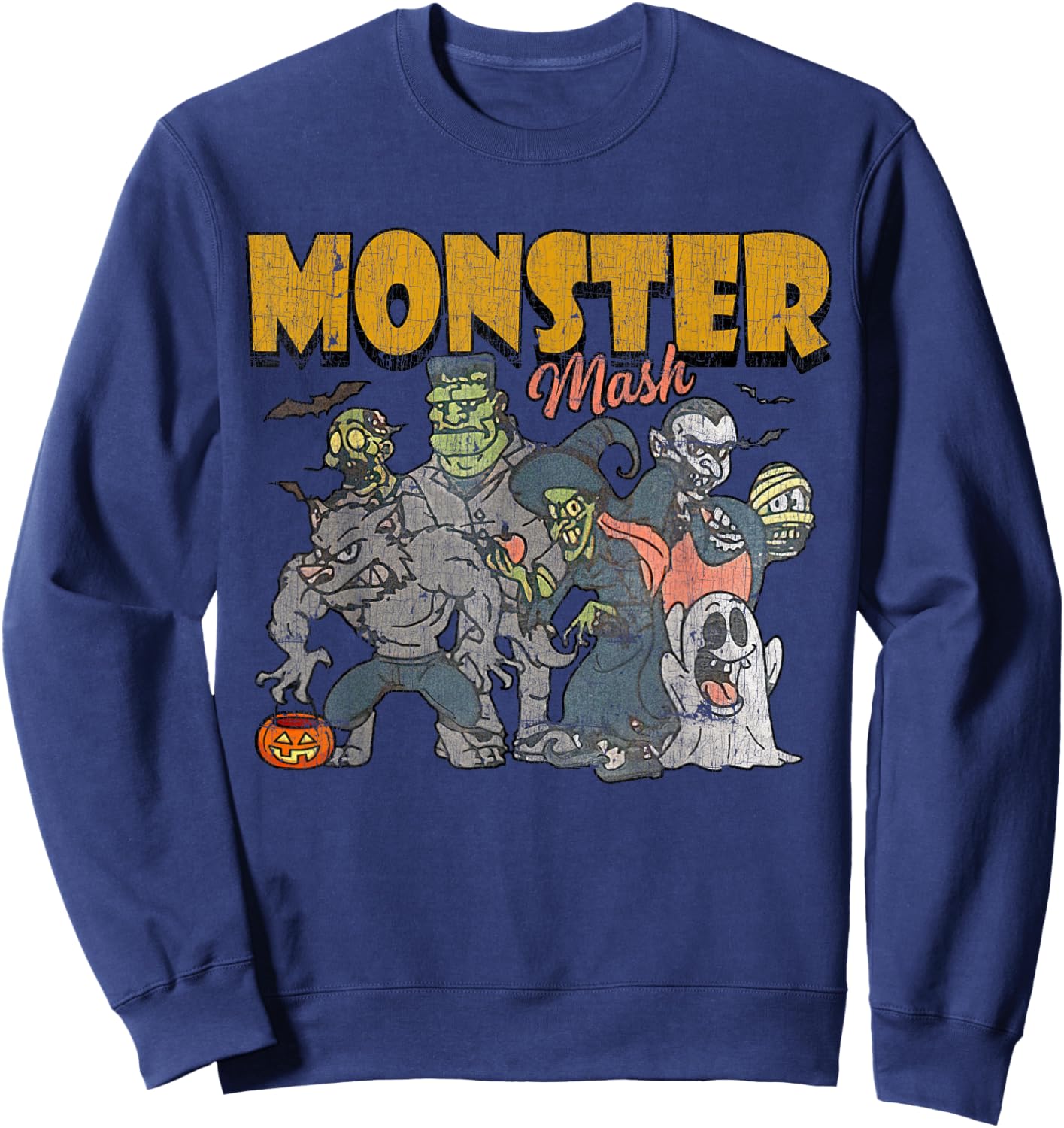 Monster Mash Vintage Ghost Halloween Funny Sweatshirt - Sweatshirt | Navy