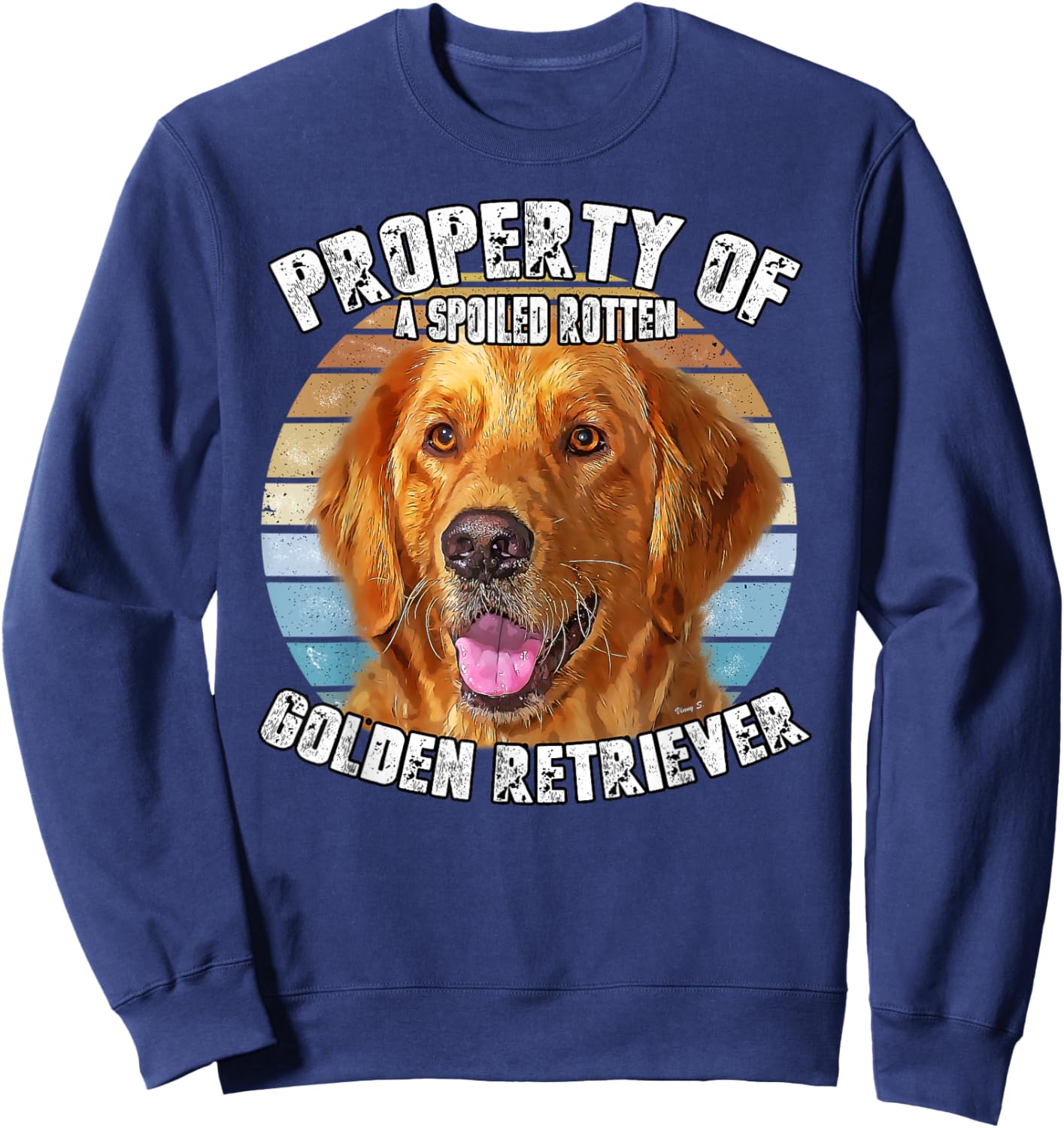 Golden Retriever Owner Lover Funny Retro Property Of Sweatshirt - Sweatshirt | Navy