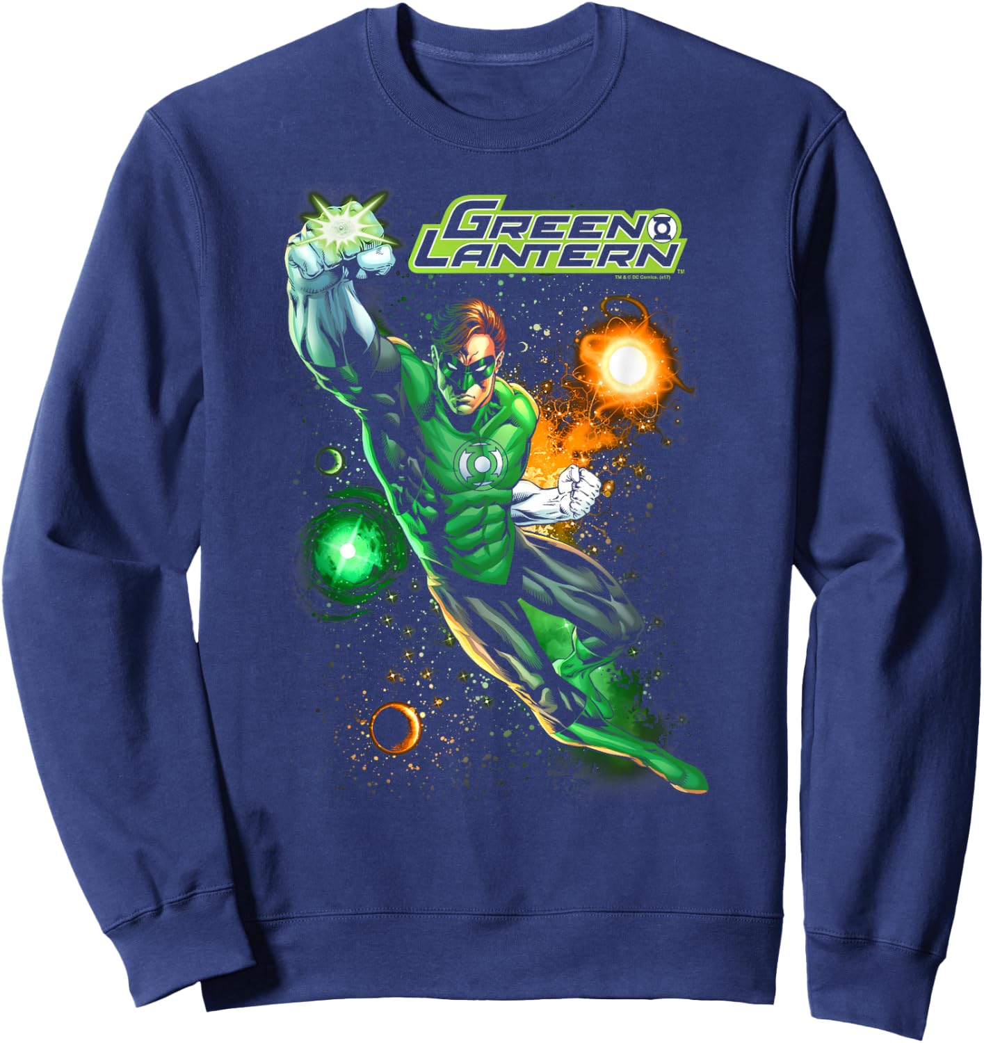 DC Comics Green Lantern Galactic Guardian -Adults and Kids , Black, Small, Short Sleeve Sweatshirt - Sweatshirt | Navy
