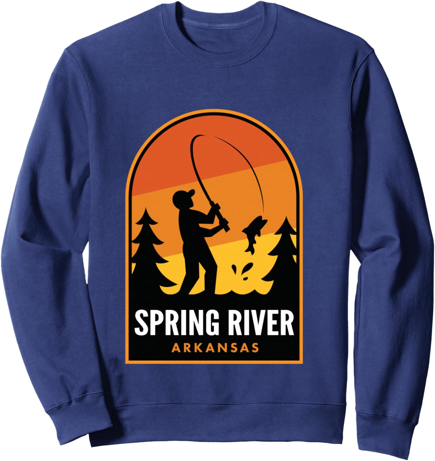 Spring River Arkansas Fishing Sweatshirt - Sweatshirt | Navy