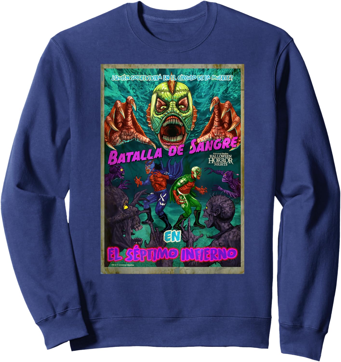 Universal Halloween Horror Nights Blood Battle with Monsters Sweatshirt - Sweatshirt | Navy