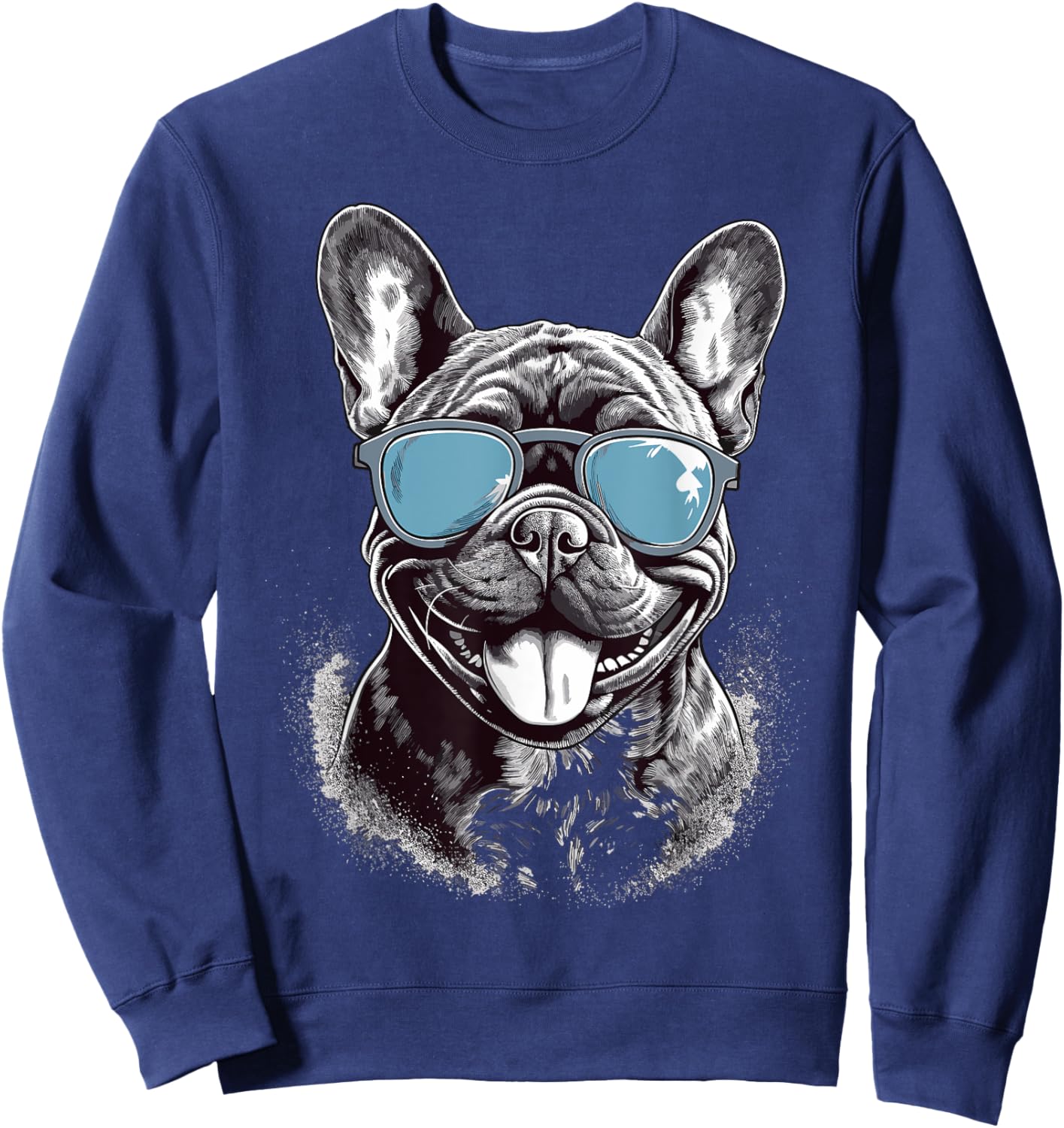 French Bulldog With Sunglasses Men Women Girls Kids Sweatshirt - Sweatshirt | Navy