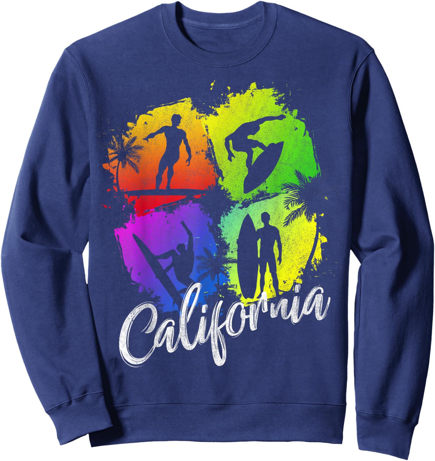 California Beach Surfing Wavesurfing Surfer Sweatshirt - Sweatshirt | Navy