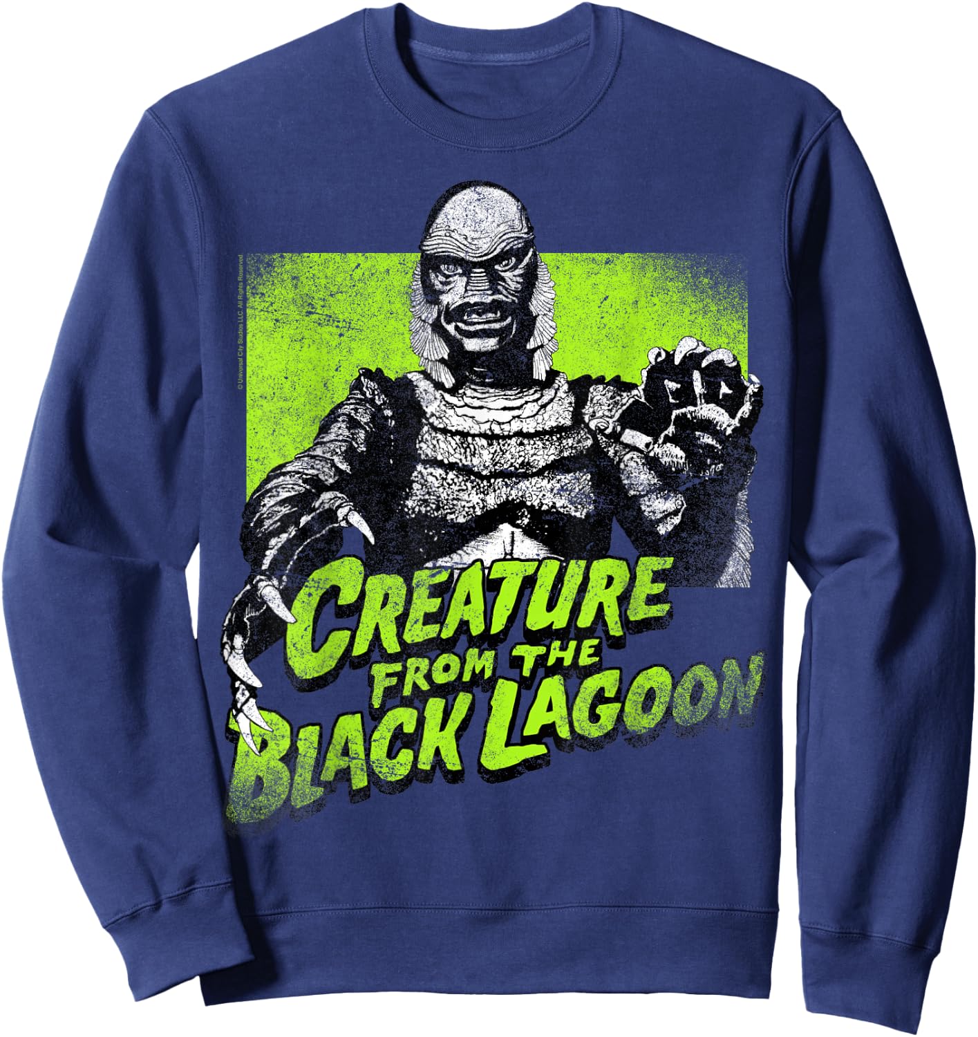 Universal Monsters Creature From The Black Lagoon Green Sweatshirt - Sweatshirt | Navy