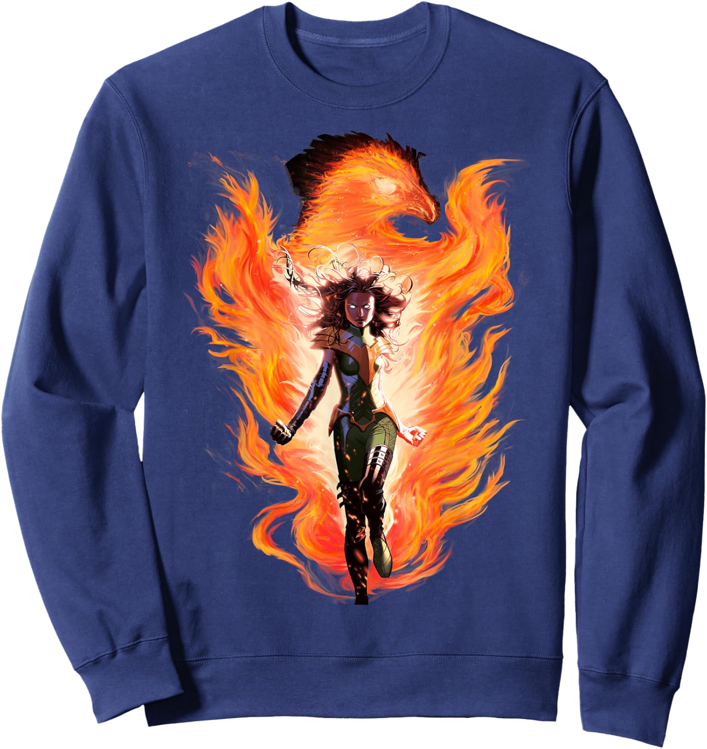 Marvel X-Men Rise of The Dark Phoenix Flames Graphic Sweatshirt - Sweatshirt | Navy