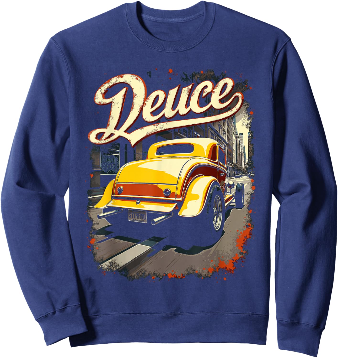 32 Deuce Coupe American Classic 3 Window Deuce Coupe Hot Rod Sweatshirt - Sweatshirt | Navy