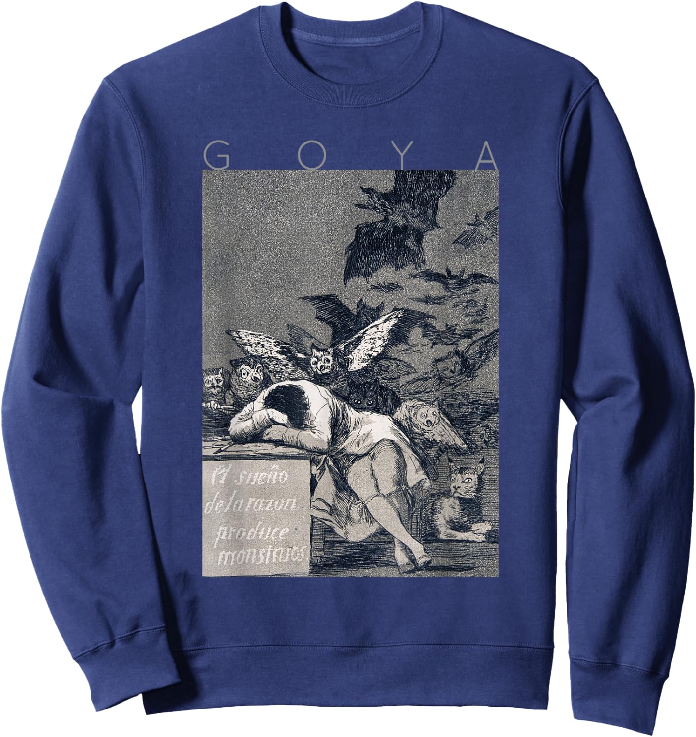 Francisco Goya The Sleep of Reason brings out monsters Sweatshirt - Sweatshirt | Navy