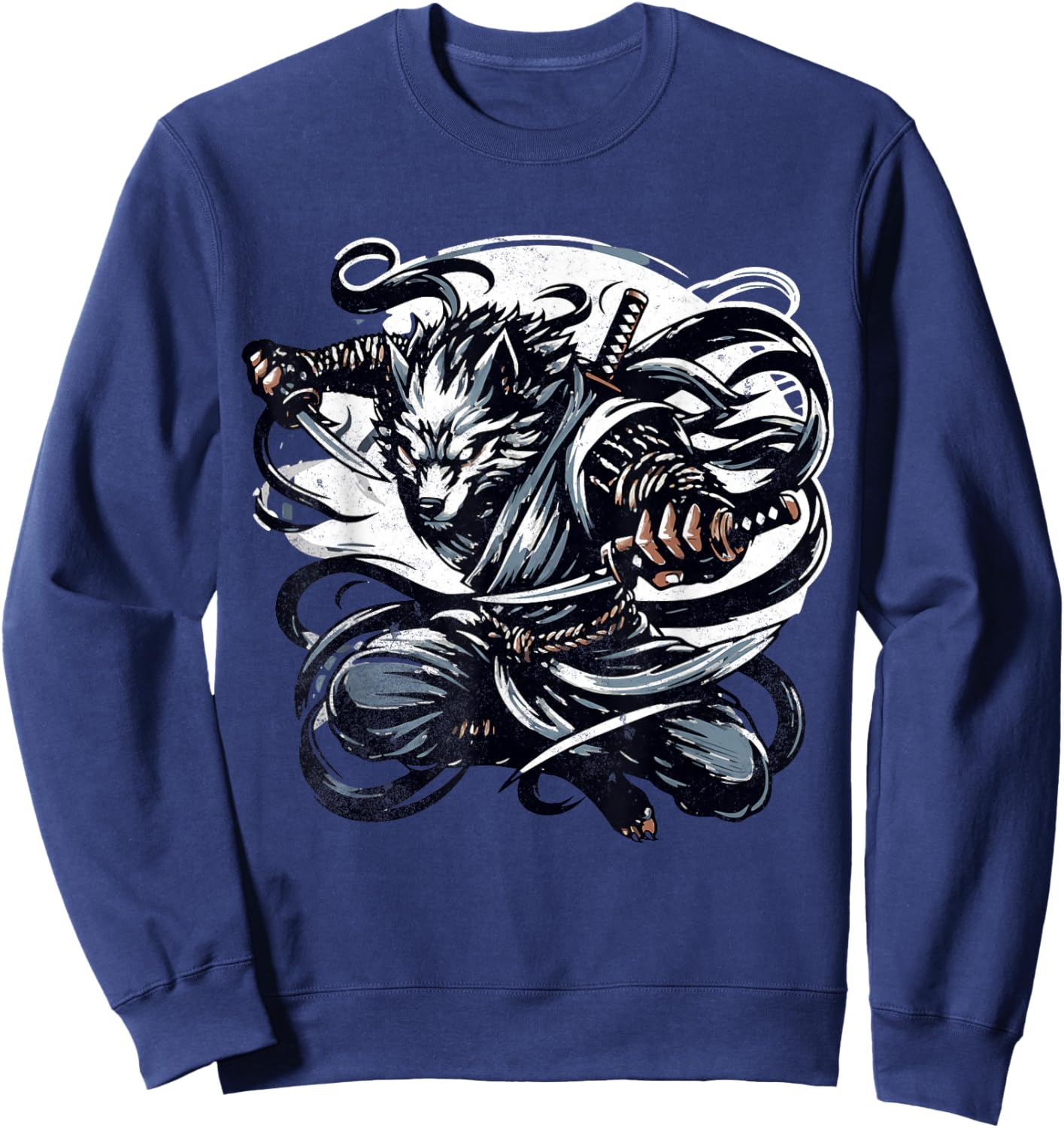 Werewolf Ninja Mystique Mythical Wolf Ninja Anime Sweatshirt - Sweatshirt | Navy