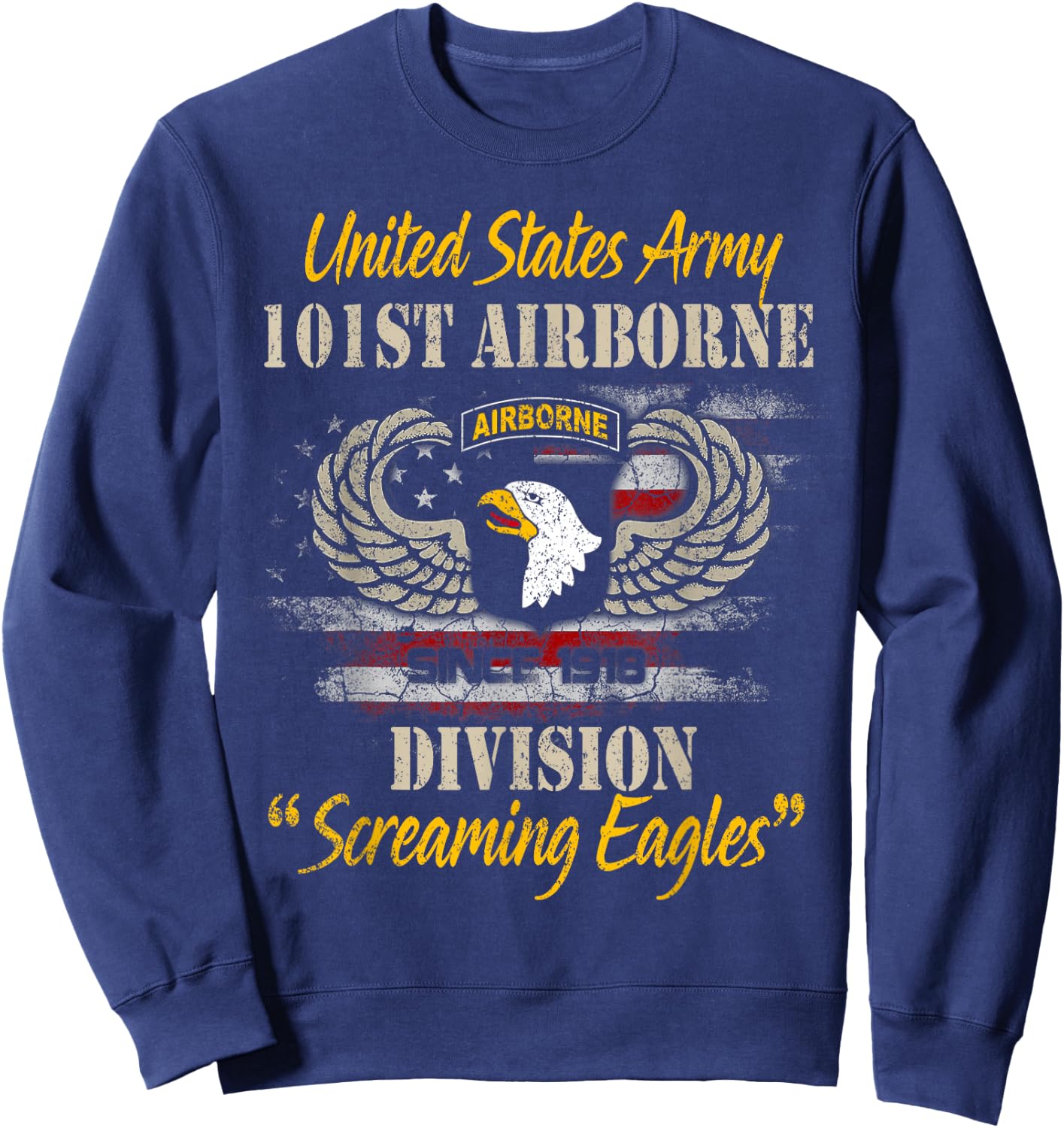 U.S Army 101st Airborne Division Veteran Veterans Day Sweatshirt - Sweatshirt | Navy