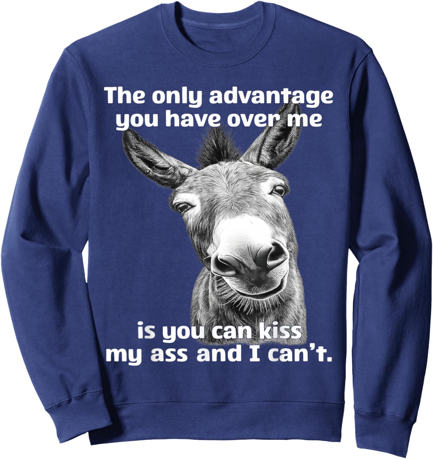 The Only Advantage You Have Over Me is You Can Kiss My Ass Sweatshirt - Sweatshirt | Navy