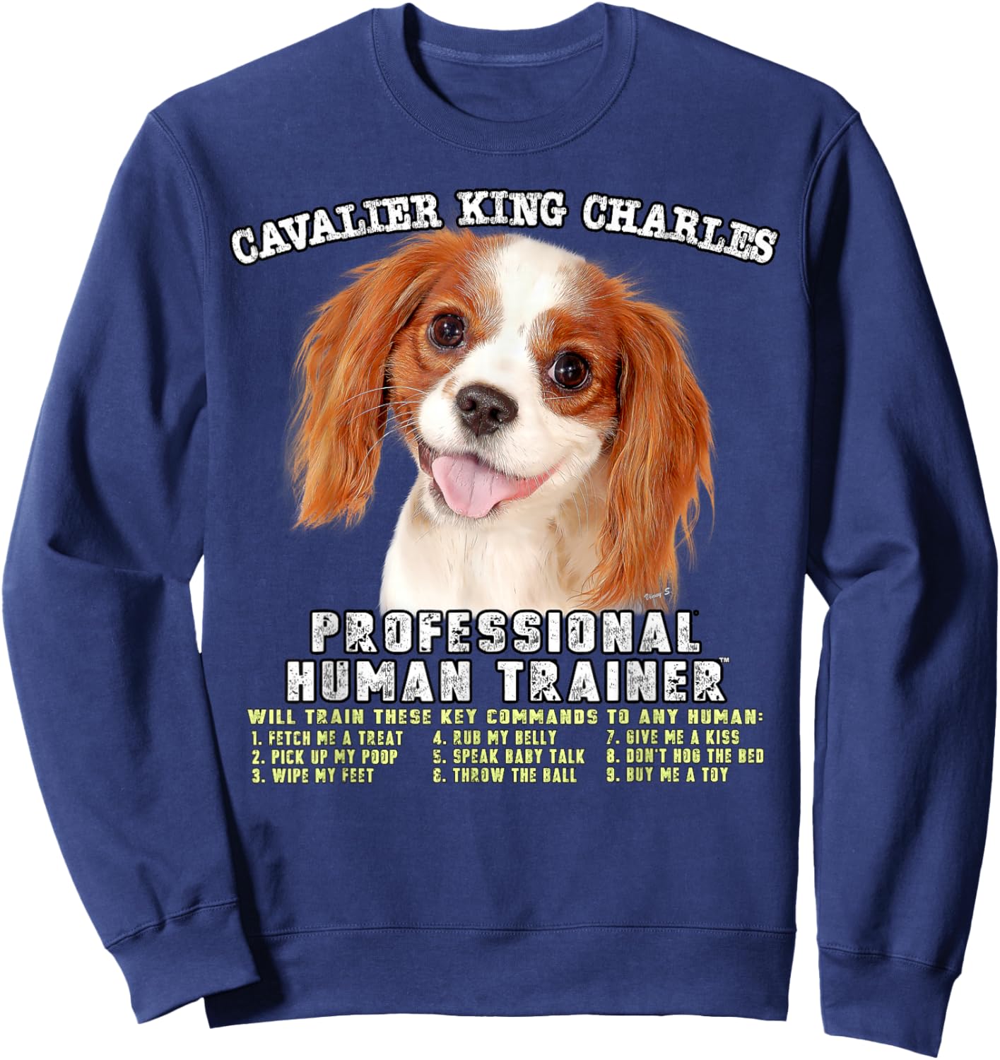Cavalier King Charles Spaniel Professional Human Trainer Sweatshirt - Sweatshirt | Navy