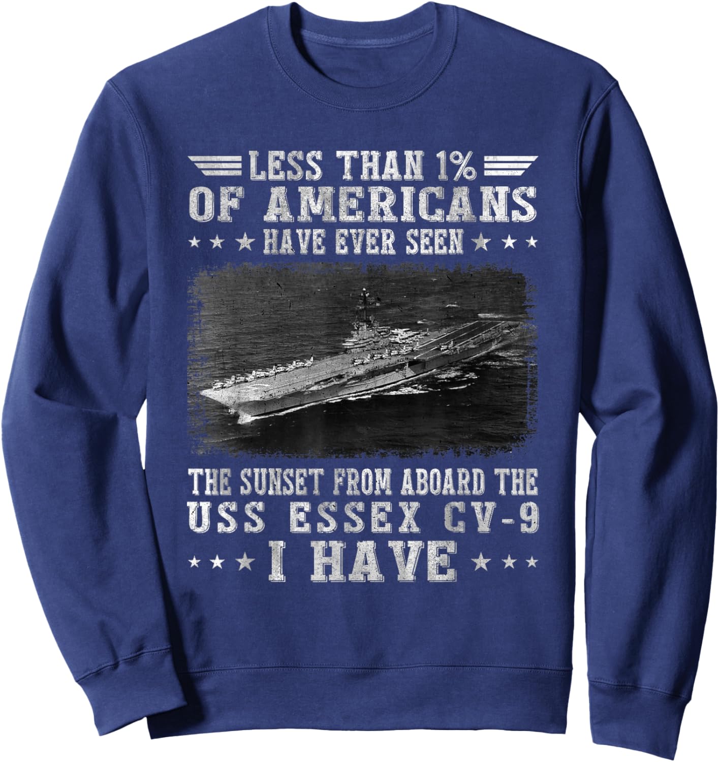USS Essex CV-9 Aircraft Carrier Sailor Veterans Day Papa Sweatshirt - Sweatshirt | Navy