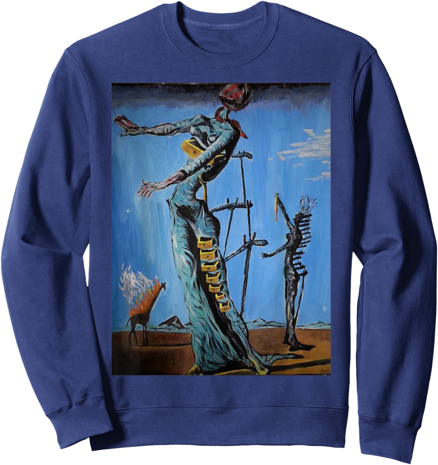 Famous Painting Illustration Sweatshirt - Sweatshirt | Navy