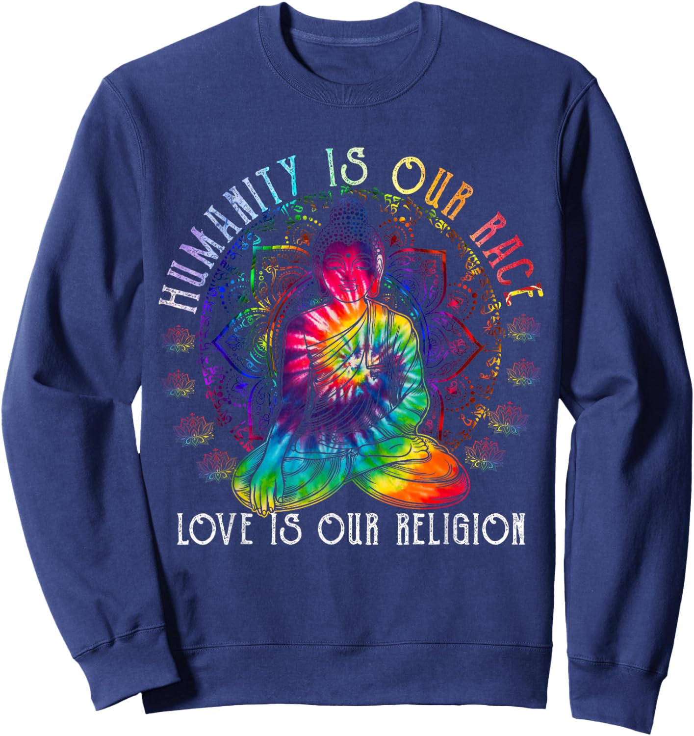 Buddha Shirt Buddhism Zen Buddhist Religion Love Gifts Sweatshirt - Sweatshirt | Navy