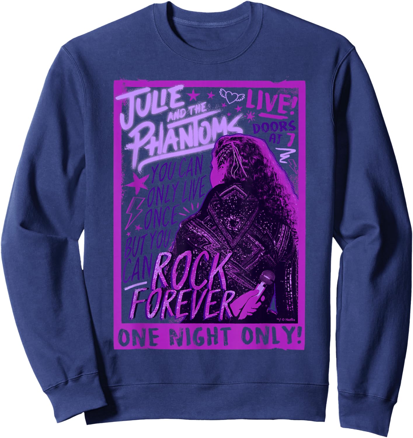 Julie And The Phantoms One Night Only Poster Sweatshirt - Sweatshirt | Navy