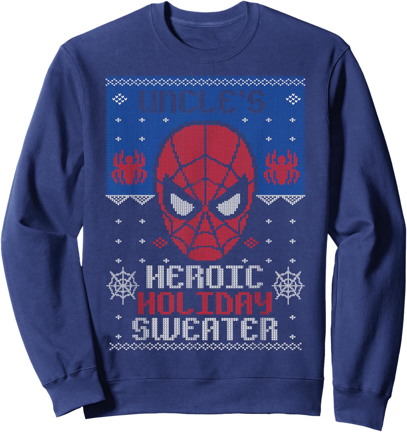 Marvel Spider-Man Uncle's Heroic Holiday Christmas Sweatshirt - Sweatshirt | Navy