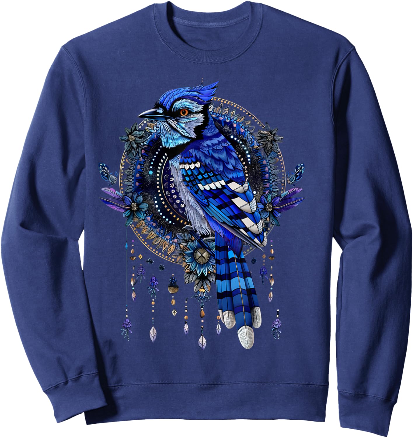 Blue Jay bird animals lover Graphic Sweatshirt - Sweatshirt | Navy