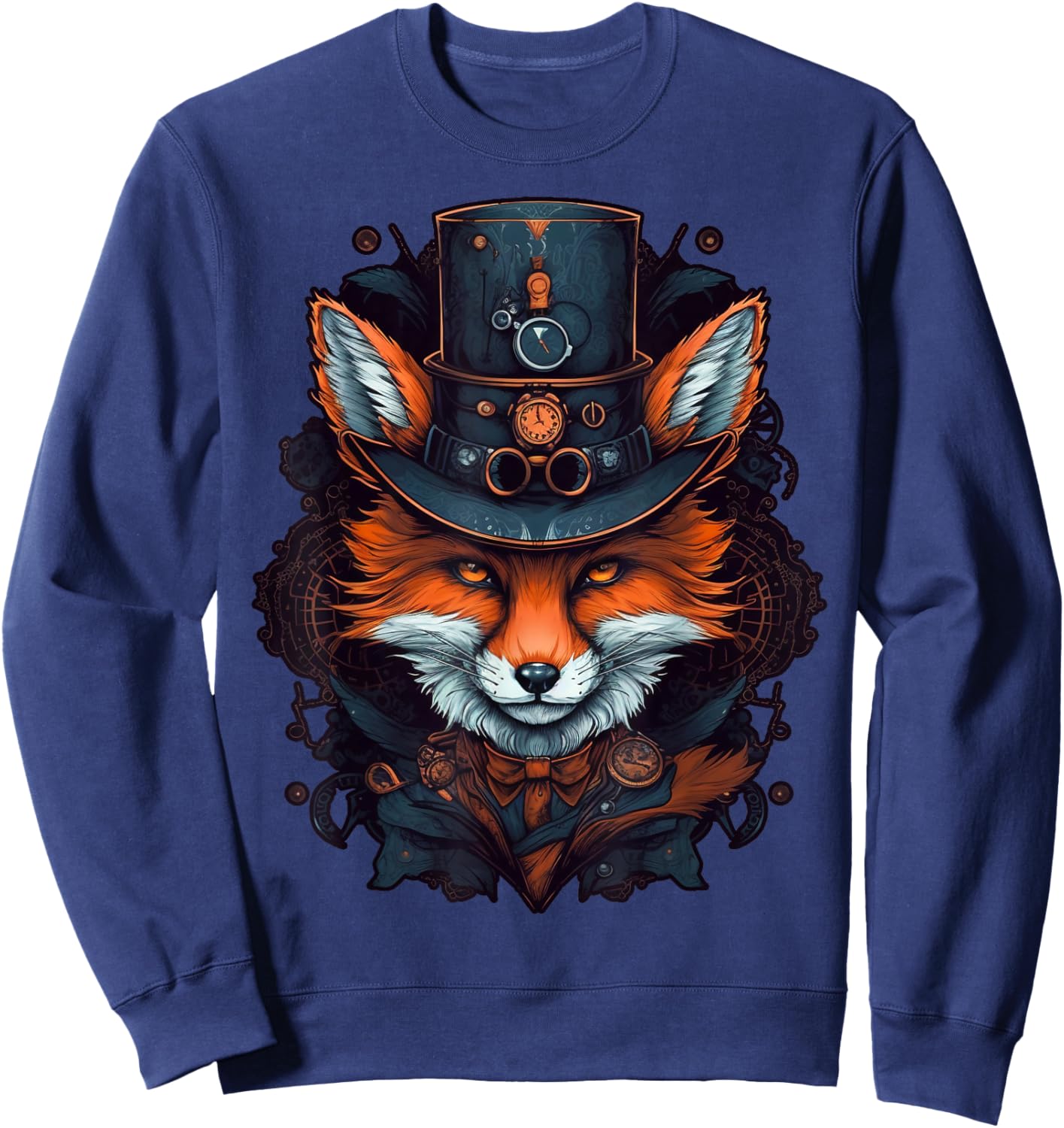 Steampunk Fox Sweatshirt - Sweatshirt | Navy