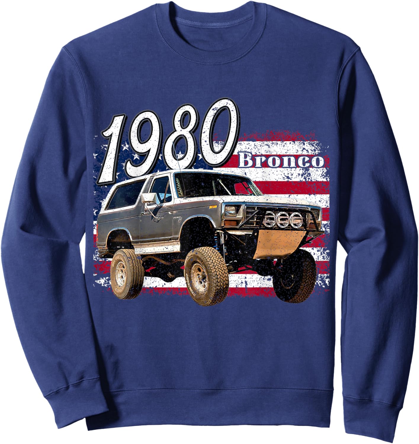 1980 80 Bronco SUV Car Sweatshirt - Sweatshirt | Navy