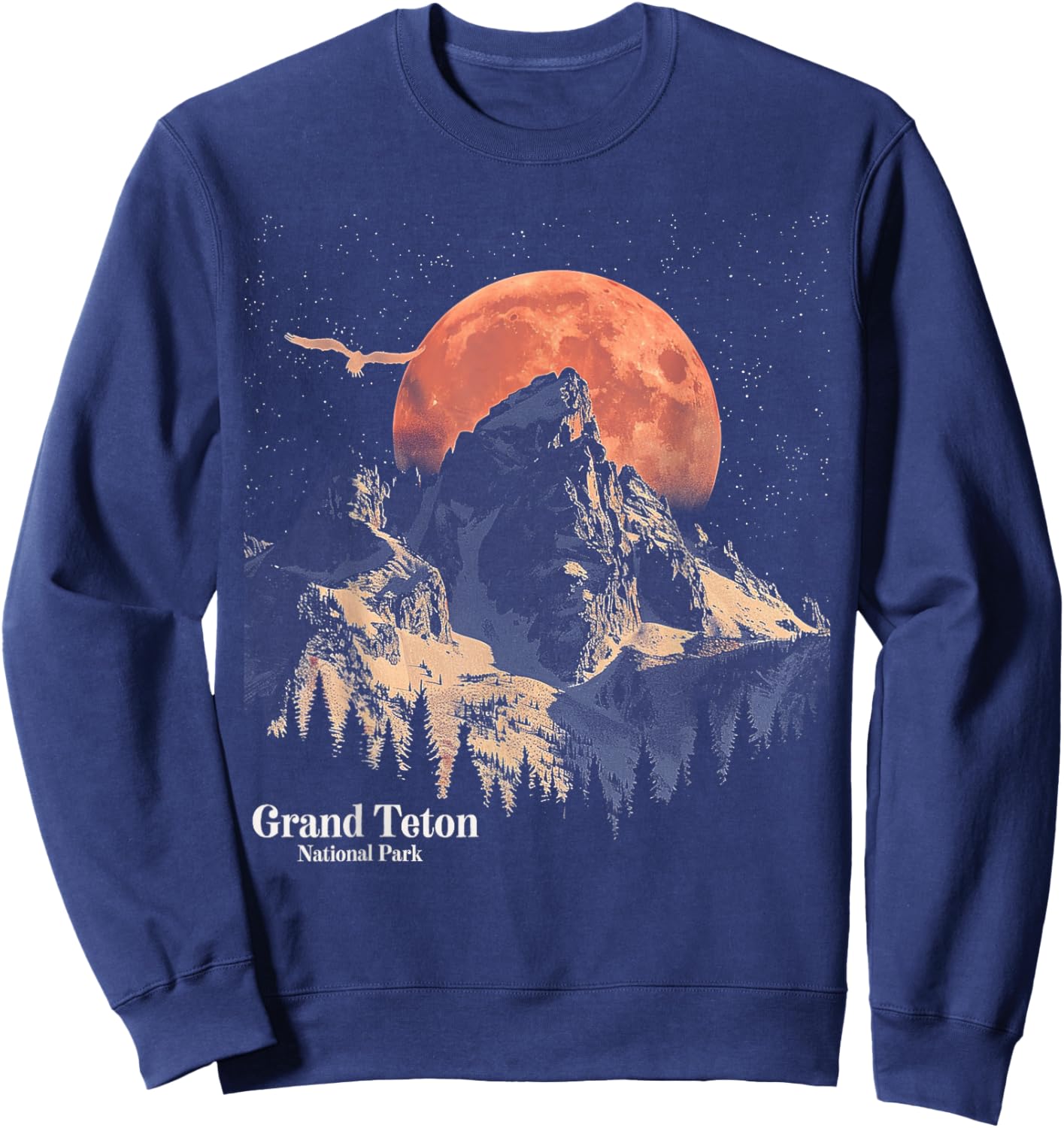 Grand Teton - US National Park Vintage Men Women Kids Retro Sweatshirt - Sweatshirt | Navy