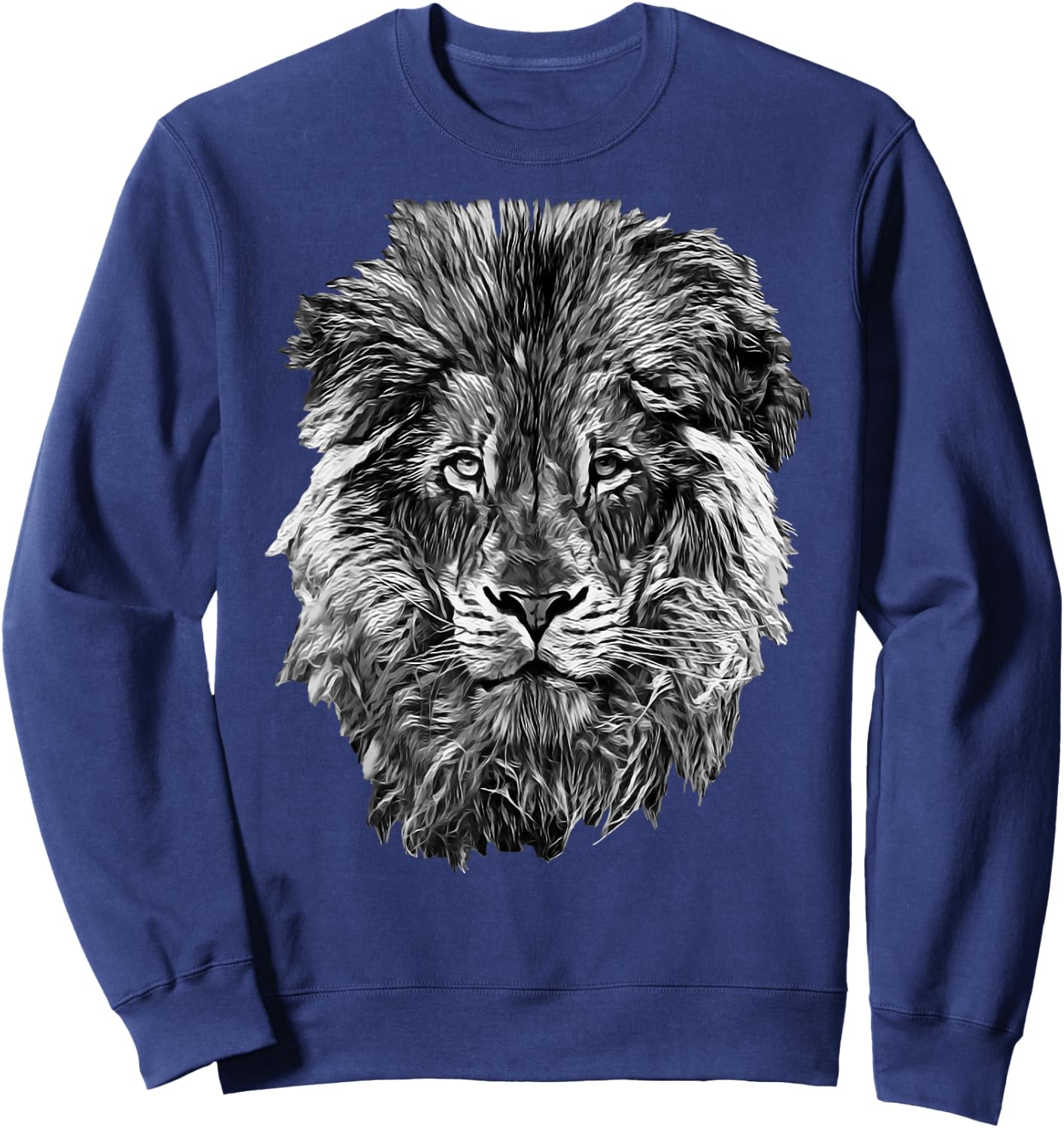Black And White Lion Head Sweatshirt - Sweatshirt | Navy